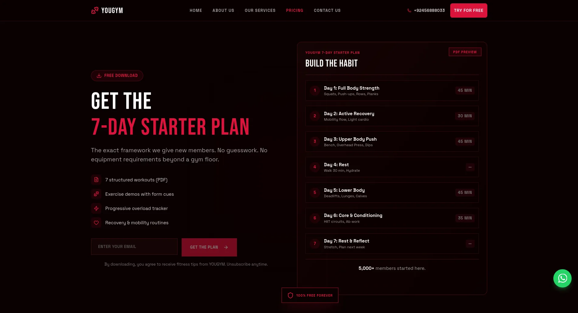 YOUGYM training plan